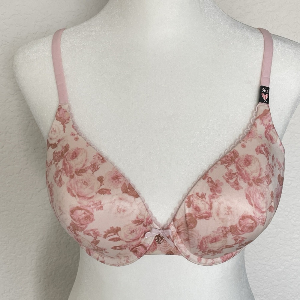 Victoria's Secret Body by Victoria Full Coverage Bra 36B Pink Floral Underwire